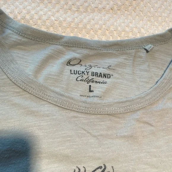 Lucky Brand tshirt light blue sz L “This is my fifth” Beethoven symphony / beer - Picture 2 of 3